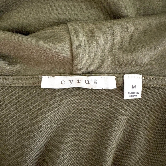 CYRUS Cardigan Long Blazer Khaki Green Open Front Jacket Knitted Sweater Duster - Picture 7 of 8